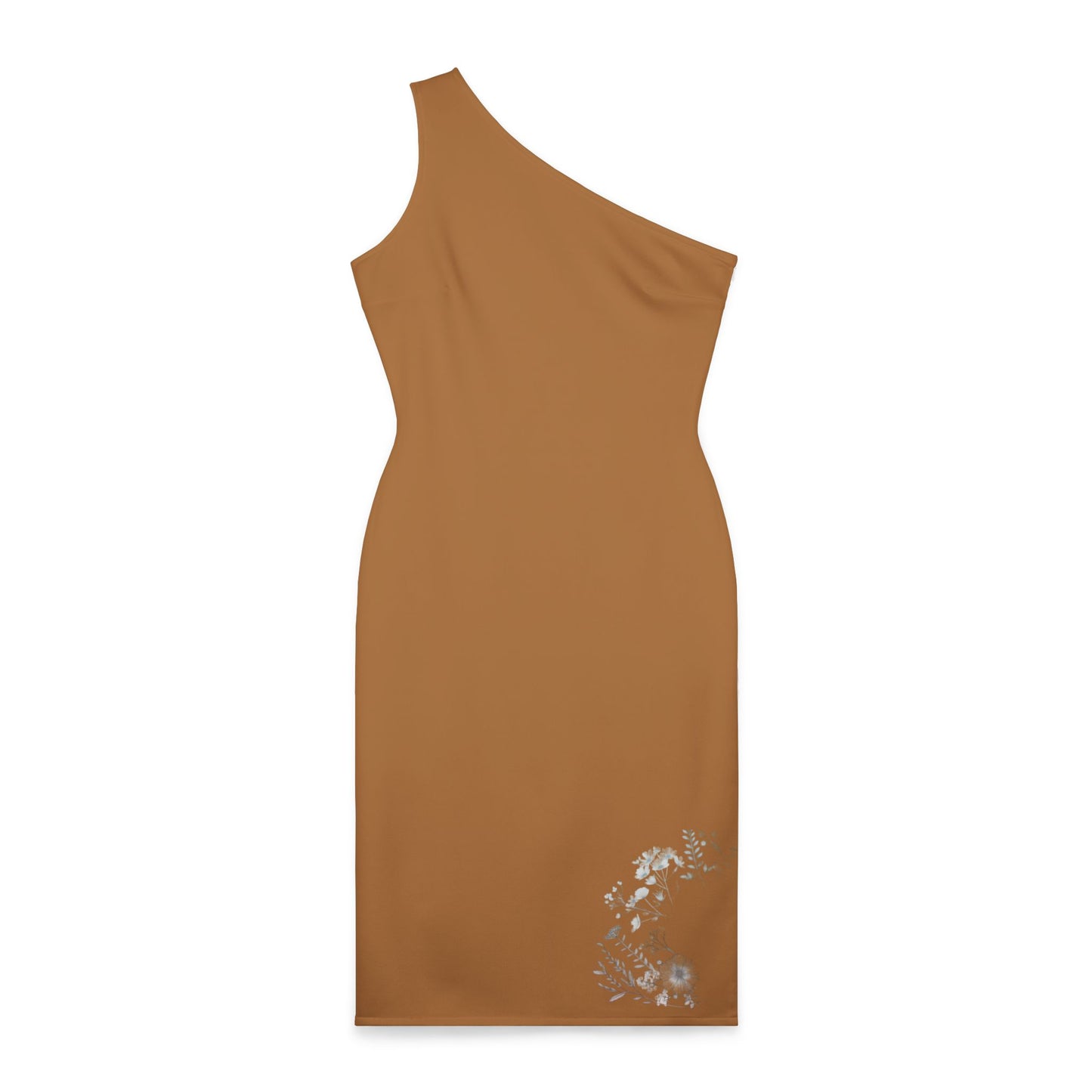 Elegant One-Shoulder with Floral Detail